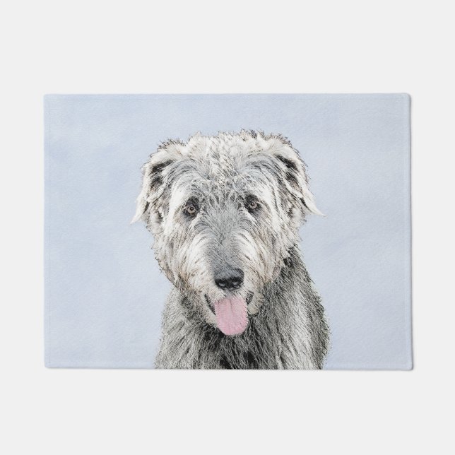 Irish Wolfhound-schilderij - Cute Original Dog Art Deurmat (Voorkant)