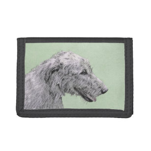 Irish Wolfhound-schilderij - Cute Original Dog Art Drievoud Portemonnee
