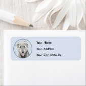 Irish Wolfhound-schilderij - Cute Original Dog Art Etiket (Insitu)