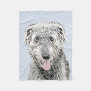 Irish Wolfhound-schilderij - Cute Original Dog Art Fleece Deken