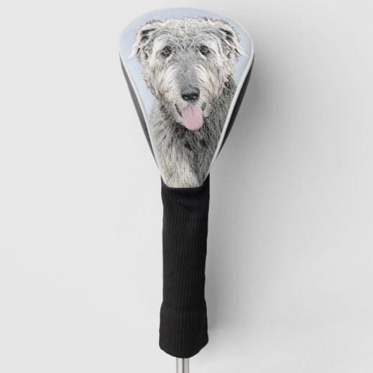 Irish Wolfhound-schilderij - Cute Original Dog Art Golfheadcover (Voorkant)