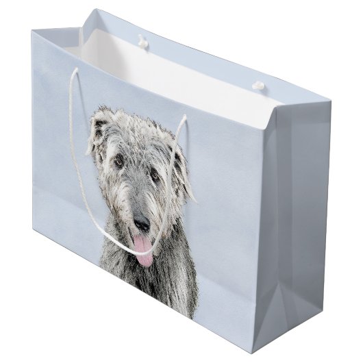 Irish Wolfhound-schilderij - Cute Original Dog Art Groot Cadeauzakje (Voorkant Gekanteld)