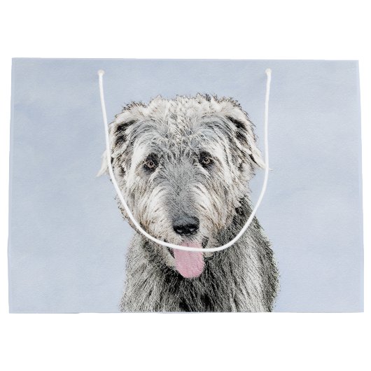 Irish Wolfhound-schilderij - Cute Original Dog Art Groot Cadeauzakje (Achterkant)