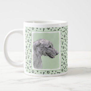 Irish Wolfhound-schilderij - Cute Original Dog Art Grote Koffiekop