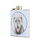 Irish Wolfhound-schilderij - Cute Original Dog Art Heupfles (Links)