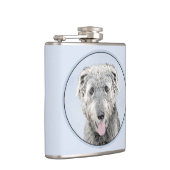 Irish Wolfhound-schilderij - Cute Original Dog Art Heupfles (Rechts)