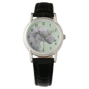 Irish Wolfhound-schilderij - Cute Original Dog Art Horloge