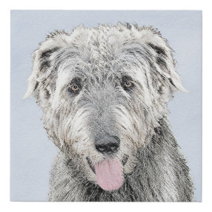 Irish Wolfhound-schilderij - Cute Original Dog Art Imitatie Canvas Print