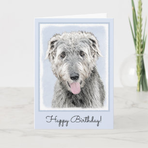 Irish Wolfhound-schilderij - Cute Original Dog Art Kaart