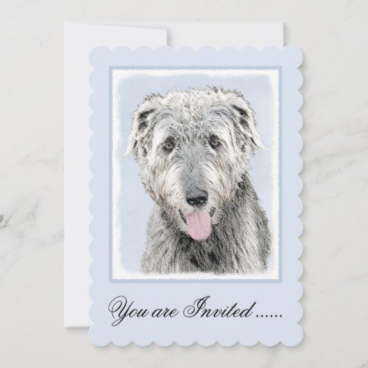 Irish Wolfhound-schilderij - Cute Original Dog Art Kaart (Voorkant)