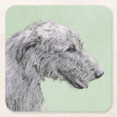 Irish Wolfhound-schilderij - Cute Original Dog Art Kartonnen Onderzetters (Voorkant)
