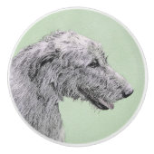 Irish Wolfhound-schilderij - Cute Original Dog Art Keramische Knop (Voorkant)
