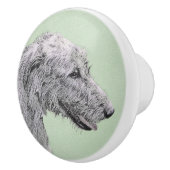 Irish Wolfhound-schilderij - Cute Original Dog Art Keramische Knop (Rechts)