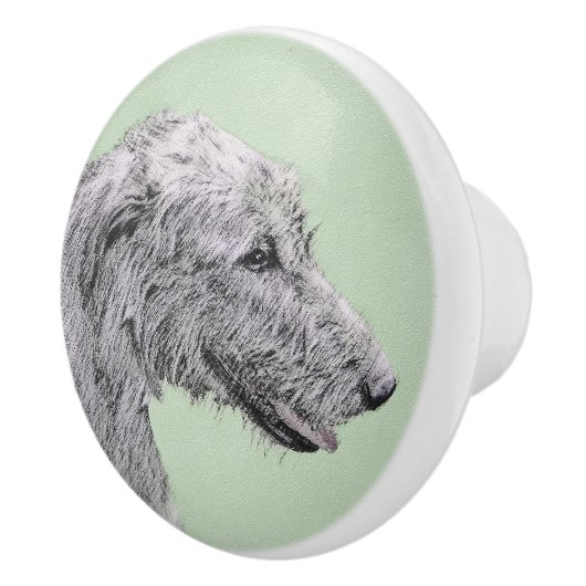 Irish Wolfhound-schilderij - Cute Original Dog Art Keramische Knop (Rechts)