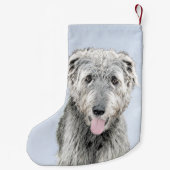 Irish Wolfhound-schilderij - Cute Original Dog Art Kleine Kerstsok (Achterkant)