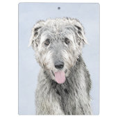 Irish Wolfhound-schilderij - Cute Original Dog Art Klembord (Achterkant)