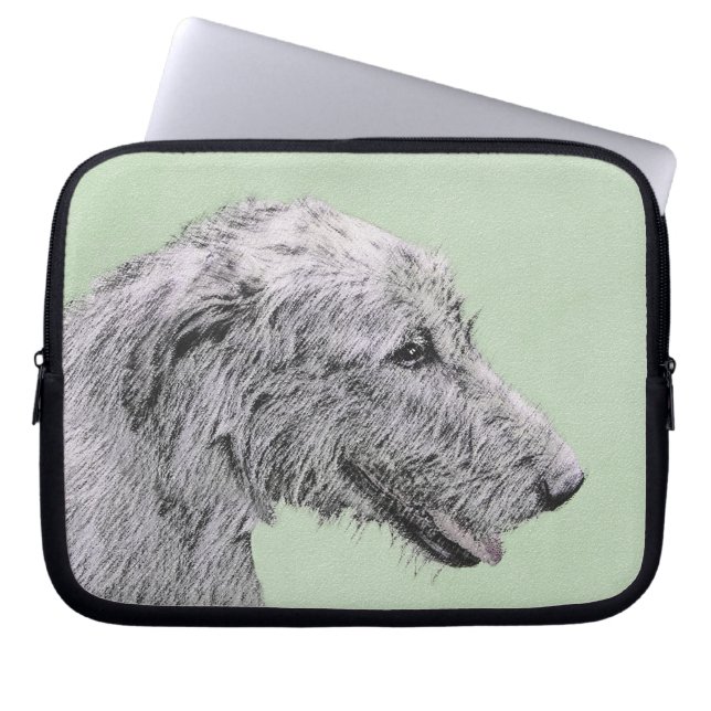 Irish Wolfhound-schilderij - Cute Original Dog Art Laptop Sleeve (Voorkant)