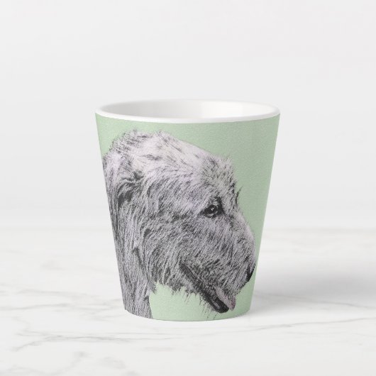 Irish Wolfhound-schilderij - Cute Original Dog Art Latte Mok (Voorkant)