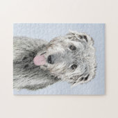 Irish Wolfhound-schilderij - Cute Original Dog Art Legpuzzel (Horizontaal)