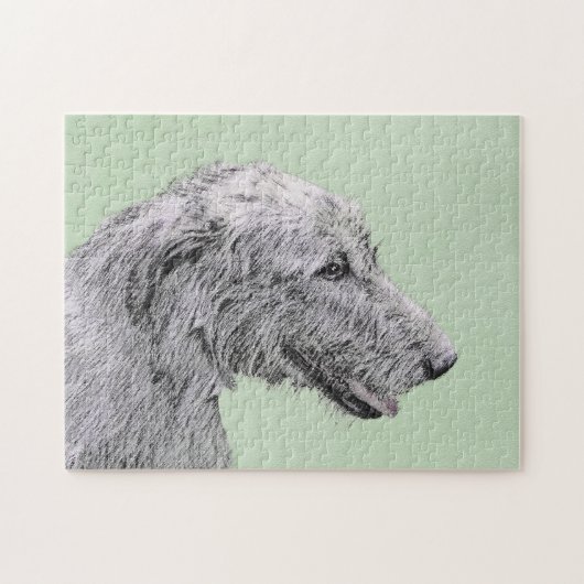Irish Wolfhound-schilderij - Cute Original Dog Art Legpuzzel (Horizontaal)