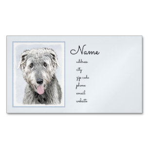 Irish Wolfhound-schilderij - Cute Original Dog Art Magnetisch Visitekaartje