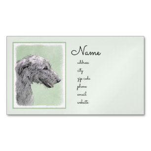 Irish Wolfhound-schilderij - Cute Original Dog Art Magnetisch Visitekaartje