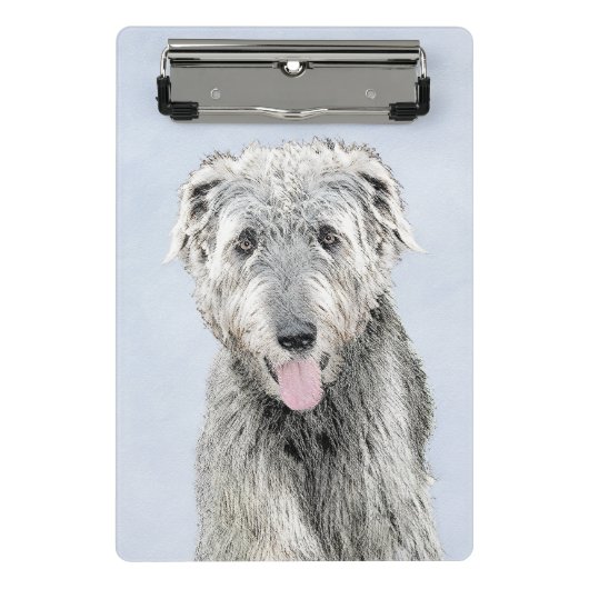 Irish Wolfhound-schilderij - Cute Original Dog Art Mini Klembord (Voorkant)