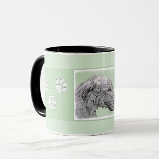 Irish Wolfhound-schilderij - Cute Original Dog Art Mok (Voorkant links)