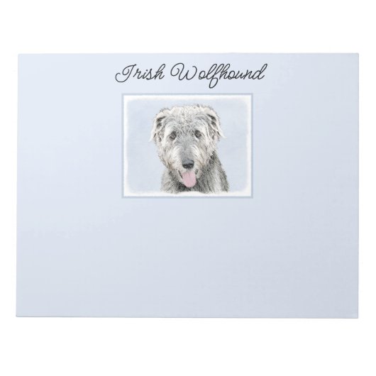 Irish Wolfhound-schilderij - Cute Original Dog Art Notitieblok (Voorkant)