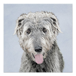 Irish Wolfhound-schilderij - Cute Original Dog Art Perfect Poster