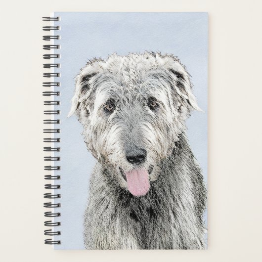Irish Wolfhound-schilderij - Cute Original Dog Art Planner (Voorkant)