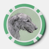 Irish Wolfhound-schilderij - Cute Original Dog Art Poker Chips (Achterkant)