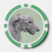 Irish Wolfhound-schilderij - Cute Original Dog Art Poker Chips (Voorkant)
