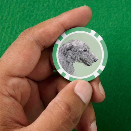Irish Wolfhound-schilderij - Cute Original Dog Art Poker Chips (Hand)