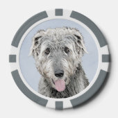 Irish Wolfhound-schilderij - Cute Original Dog Art Poker Chips (Voorkant)