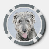 Irish Wolfhound-schilderij - Cute Original Dog Art Poker Chips (Achterkant)