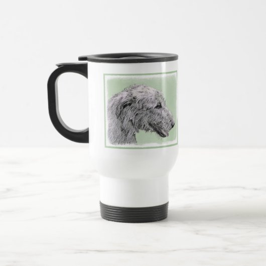 Irish Wolfhound-schilderij - Cute Original Dog Art Reisbeker (Links)