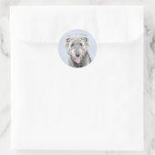 Irish Wolfhound-schilderij - Cute Original Dog Art Ronde Sticker (Tas)