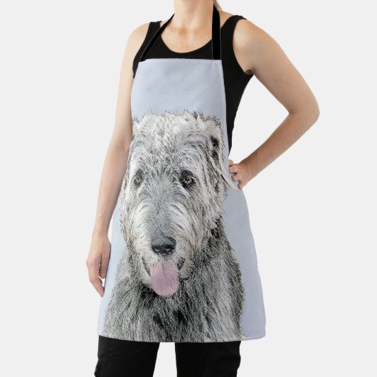 Irish Wolfhound-schilderij - Cute Original Dog Art Schort (Insitu)