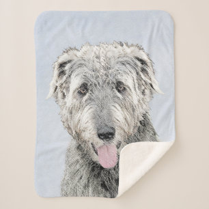 Irish Wolfhound-schilderij - Cute Original Dog Art Sherpa Deken