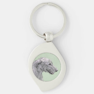 Irish Wolfhound-schilderij - Cute Original Dog Art Sleutelhanger