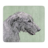 Irish Wolfhound-schilderij - Cute Original Dog Art Snijplank (Voorkant)