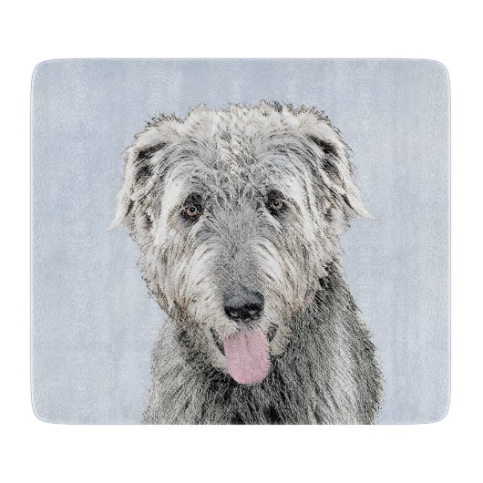 Irish Wolfhound-schilderij - Cute Original Dog Art Snijplank (Voorkant)
