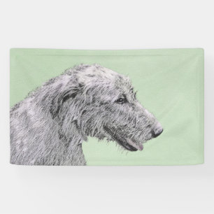 Irish Wolfhound-schilderij - Cute Original Dog Art Spandoek
