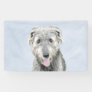 Irish Wolfhound-schilderij - Cute Original Dog Art Spandoek