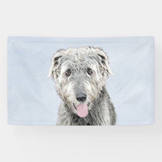 Irish Wolfhound-schilderij - Cute Original Dog Art Spandoek (Horizontaal)