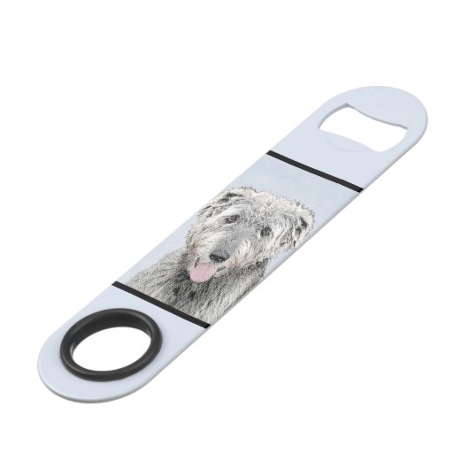 Irish Wolfhound-schilderij - Cute Original Dog Art Speed Flessenopener (Achterkant Gekanteld)