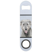 Irish Wolfhound-schilderij - Cute Original Dog Art Speed Flessenopener (Voorkant)
