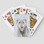 Irish Wolfhound-schilderij - Cute Original Dog Art Speelkaarten (Achterkant)