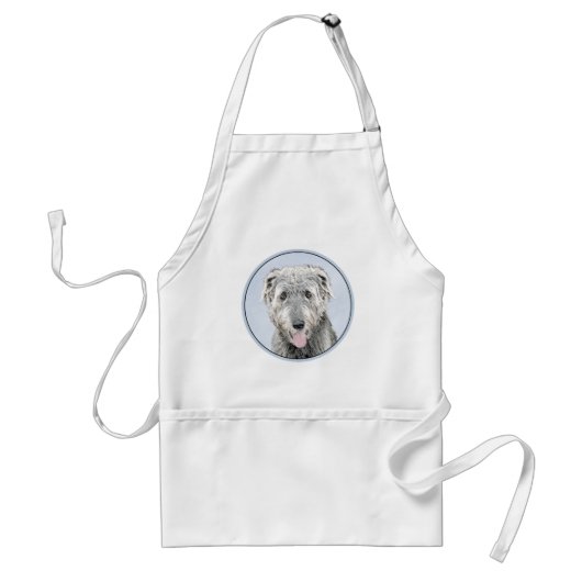 Irish Wolfhound-schilderij - Cute Original Dog Art Standaard Schort (Voorkant)